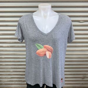 Short sleeve V neck graphic T-Shirt nuts